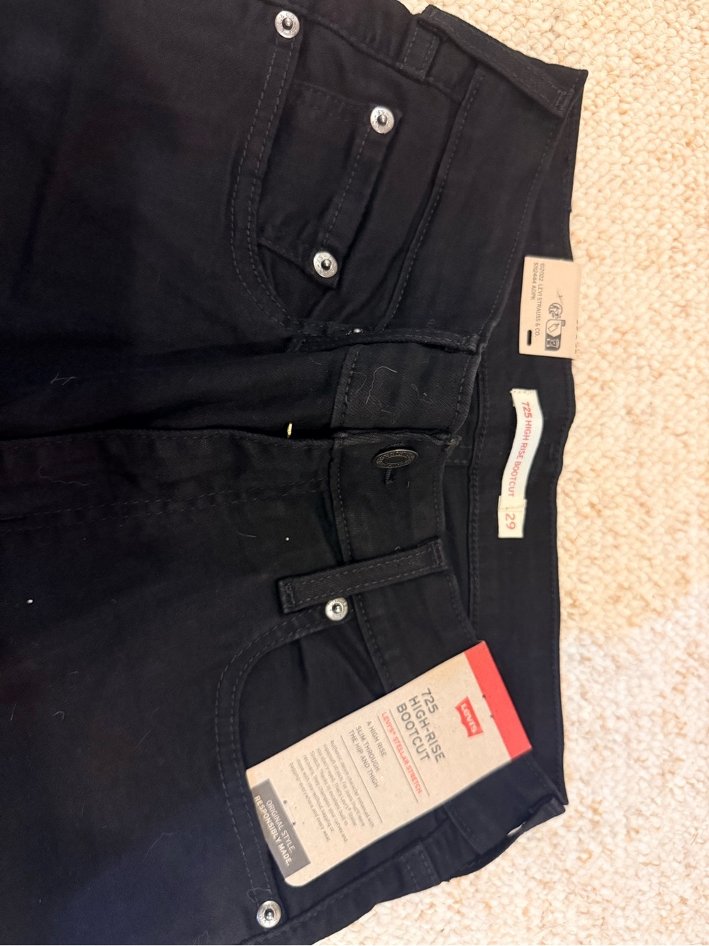 Levi's High-Rise Bootcut Jeans - Black - Picture 3 of 9